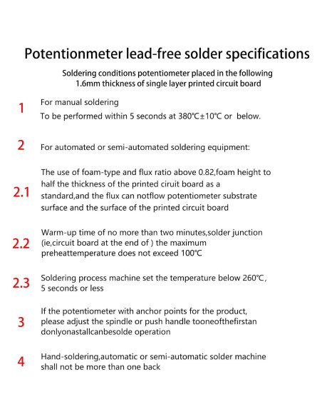 10 Pcs Potenciometro Lineal WH148 1M Ohm 15mm Eje Yetaida