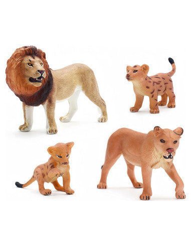 Figuras de Animales de Safari Gemini&Genius - Familia León 14cm