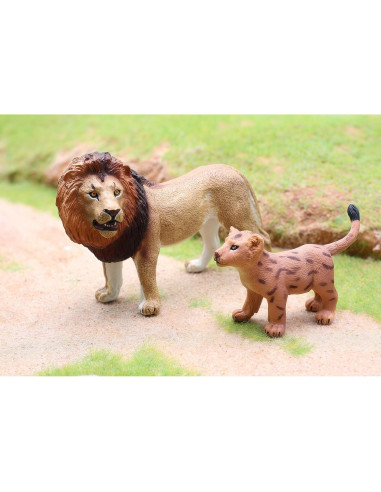 Figuras de Animales de Safari Gemini&Genius - Familia León 14cm