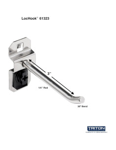 Gancho LocHook Triton de Acero Inoxidable 7.62 cm - Paquete de 3 2