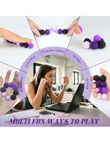 Bolas Sensoriales Magnéticas PARTY TONIGHT - 8 Piezas Antiestrés