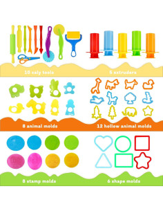 Juego de Herramientas de Plastilina LCY WEDSHI 49 Piezas 2