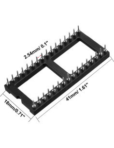 Zócalo DIP IC uxcell 32 Pines 2.54mm para Placa PCB 2