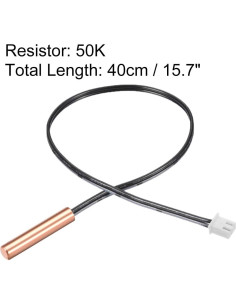 Sonda Termistor NTC 50K uxcell 40 cm Cobre Sensor Temperatura 2