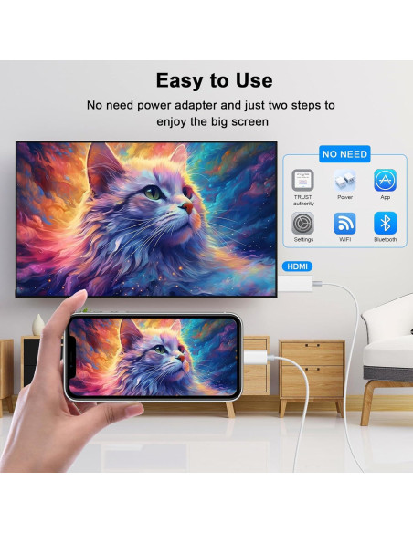 Adaptador Lightning a HDMI FUHAYA 1080P para iPhone y iPad