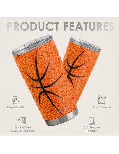 Taza Aislada SANDJEST 0.59L Baloncesto - Regalo Ideal 2