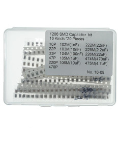 Kit de Capacitores SMD Cerámicos 1206 MERICDA 320 Piezas