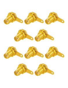 10 Conectores SMA Hembras Coaxiales Montaje en Panel POBADY