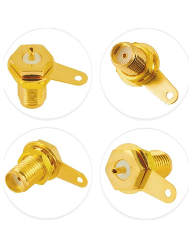 10 Conectores SMA Hembras Coaxiales Montaje en Panel POBADY