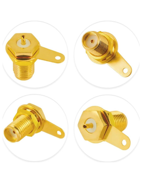 10 Conectores SMA Hembras Coaxiales Montaje en Panel POBADY