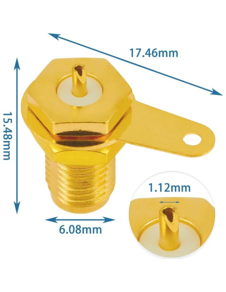 10 Conectores SMA Hembras Coaxiales Montaje en Panel POBADY