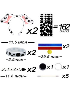 2 Conjuntos de Disfraz de Perro Dálmata con Accesorios 2