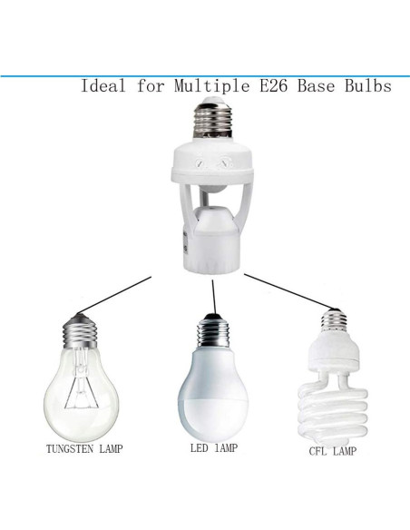 Adaptador de Bombilla E26 con Sensor de Movimiento FLY 360