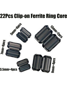 Juego de Clips de Cable de Núcleo de Ferrita Umoko 22 Piezas 2