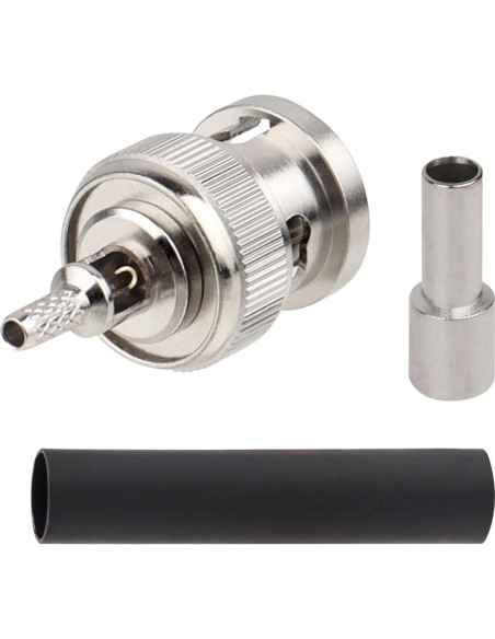 Paquete de 10 Conectores Crimp BNC Macho 50 Ohm para Coaxial