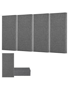 Paneles Acústicos VEVOR 4 Pcs 60x30cm Fibra de Vidrio Gris