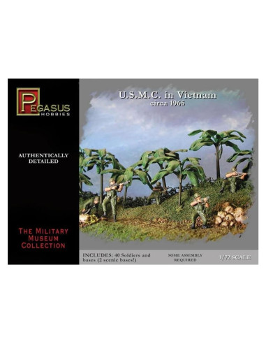 Kit de Modelo de Plástico Pegasus PG7401 - Marines EE. UU. 1:72