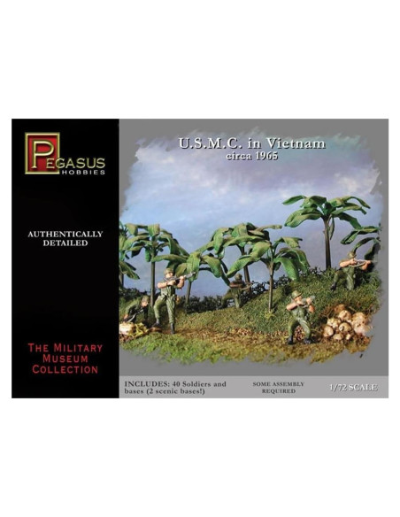 Kit de Modelo de Plástico Pegasus PG7401 - Marines EE. UU. 1:72