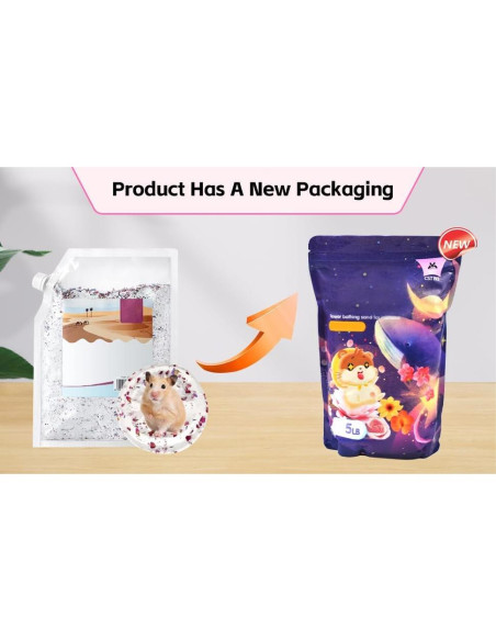 Arena de Baño Natural para Hámster MUYG 2.3kg Libre de Polvo