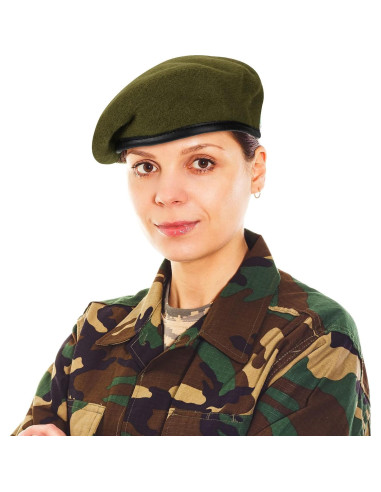 Boina Militar Zhehao 2 Pcs Ajustable Lana Verde y Negra