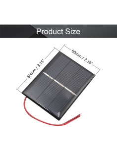 Panel Solar Mini Fielect 5Pcs 1.5V 0.65W Silicio 80x60mm 2