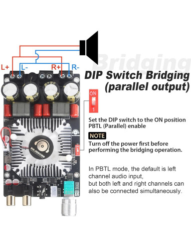 Amplificador Clase D DAJUNGUO ZK-2202 220W x2 Estéreo 350W Puenteado