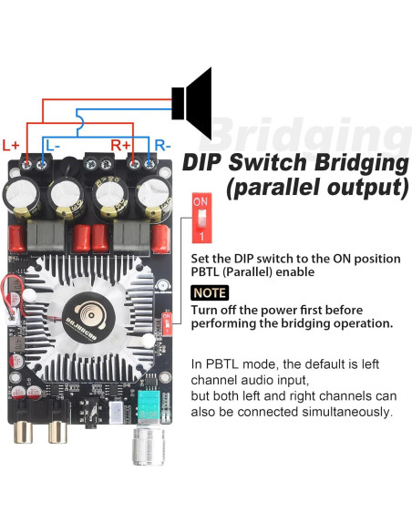 Amplificador Clase D DAJUNGUO ZK-2202 220W x2 Estéreo 350W Puenteado