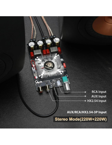 Amplificador Clase D DAJUNGUO ZK-2202 220W x2 Estéreo 350W Puenteado