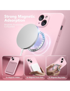 Funda Magnética SuydanBox para iPhone 15 Plus 6.7" Rosa Tiza 2