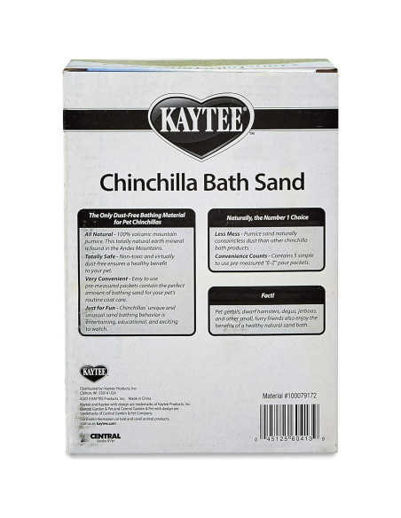 Arena de Baño para Chinchillas Kaytee 5 Paquetes 100% Natural