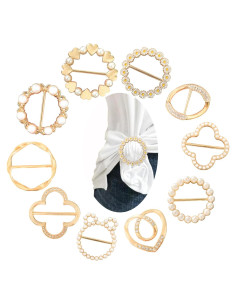 10 Clips de Anillo para Bufanda de Metal Moda Mujeres