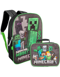 Conjunto Mochila y Almuerzo Minecraft 40.64 cm para Niños 2