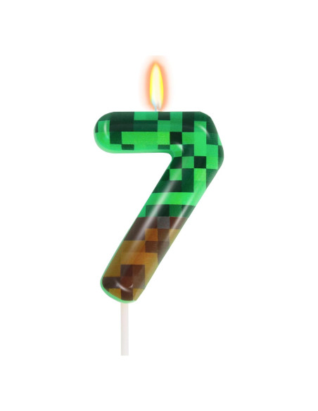 Vela de Cumpleaños Número 7 OGnomiFX Verde 8.64 cm Vela de Cumpleaños Número 7 OGnomiFX Verde 8.64 cm