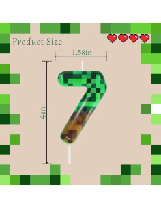 Vela de Cumpleaños Número 7 OGnomiFX Verde 8.64 cm 2