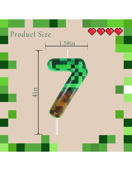 Vela de Cumpleaños Número 7 OGnomiFX Verde 8.64 cm Vela de Cumpleaños Número 7 OGnomiFX Verde 8.64 cm