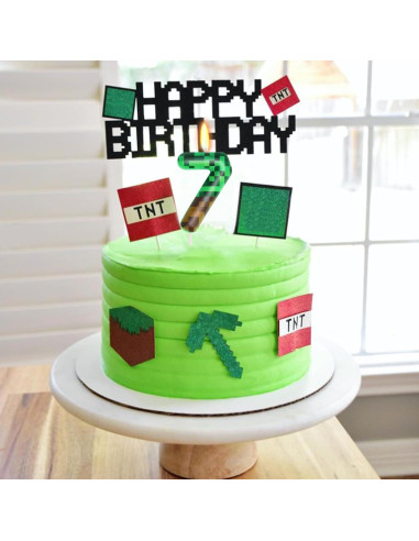 Vela de Cumpleaños Número 7 OGnomiFX Verde 8.64 cm