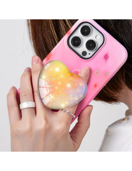 Agarre Expandible Luhoit para Smartphones Corazón Naranja