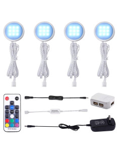 Kit de Luces LED Bajo Gabinete AIBOO RGB 4 Puck Multicolor