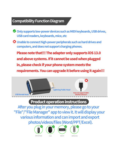 Adaptador OTG Lightning a USB Hembra Zoyuzan - 3 Paquete