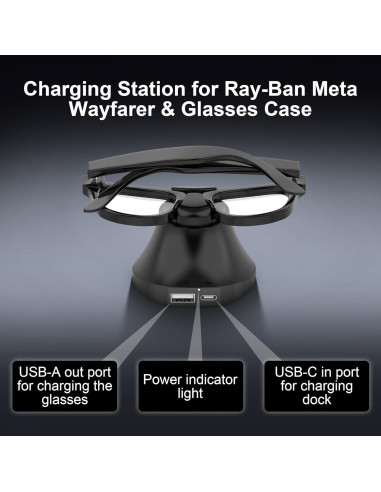 Estación de Carga Magnética Ray-Ban Meta Wayfarer y Skyler