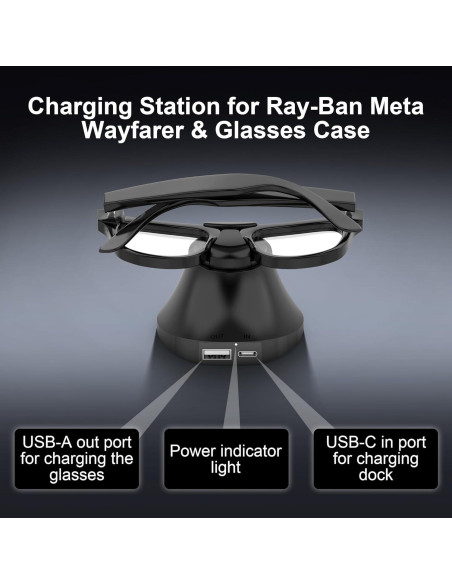 Estación de Carga Magnética Ray-Ban Meta Wayfarer y Skyler
