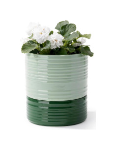 Maceta Autorriego Fayoula Cerámica 15 cm Verde Claro