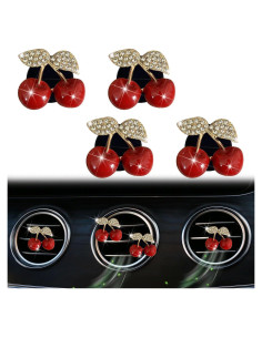 4 Clips Ambientadores de Aire Cereza Tustao con Rhinestones