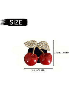 4 Clips Ambientadores de Aire Cereza Tustao con Rhinestones 2