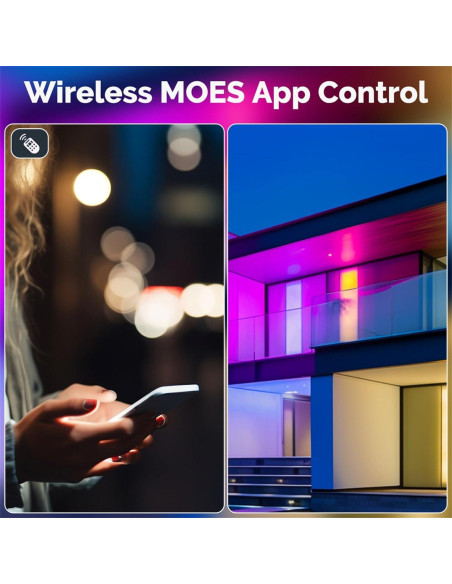 Bombillas LED MOES Matter Smart GU10, 4 unidades RGB 5W 400lm