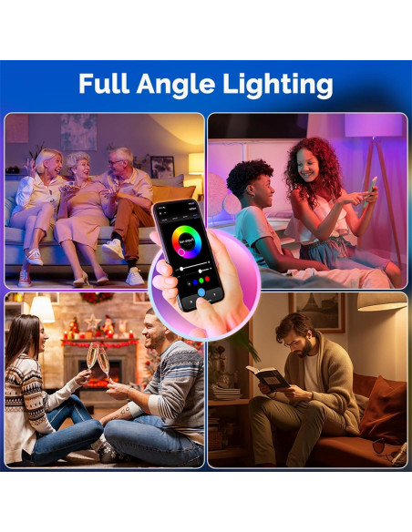 Bombillas LED MOES Matter Smart GU10, 4 unidades RGB 5W 400lm