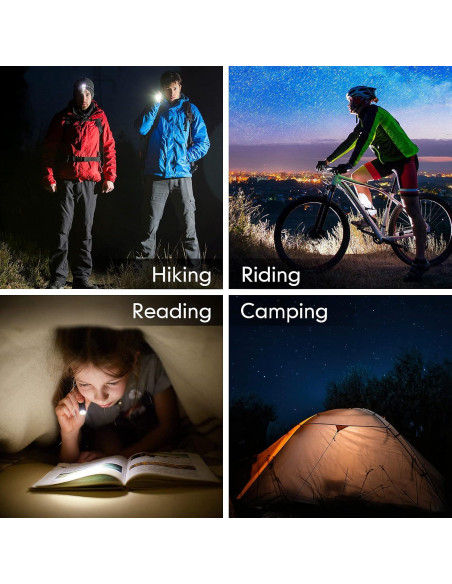 Mudder Paquete de 10 Mini Linternas LED 3 Modos Ajustables