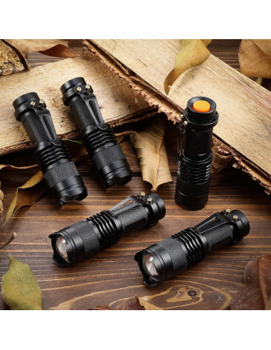 Mudder Paquete de 10 Mini Linternas LED 3 Modos Ajustables