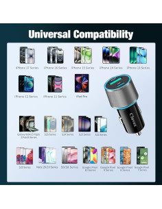 Adaptador Cargador de Coche USB C 38W Cluvox - Carga Rápida 2