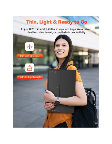 Monitor Portátil HotYeah 15.6" FHD 1080P USB-C HDMI IPS